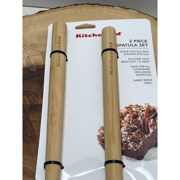 KitchenAid lavender 2 Piece Silicone Spatula Set Mixer & Scraper Heat Resistant - Picture 3 of 4